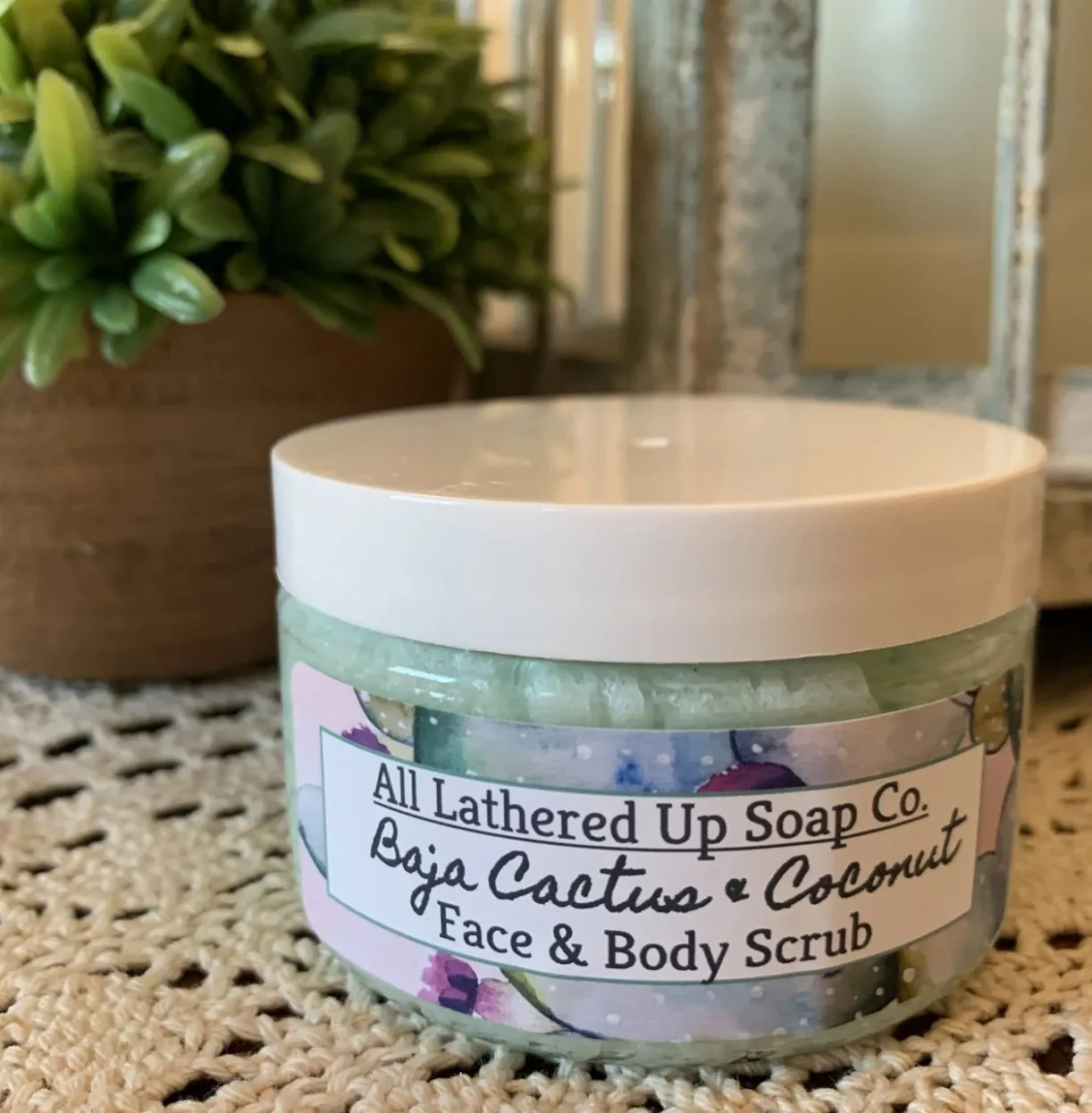 All Lathered Up Face and Body Scrub - Baja Cactus & Coconut