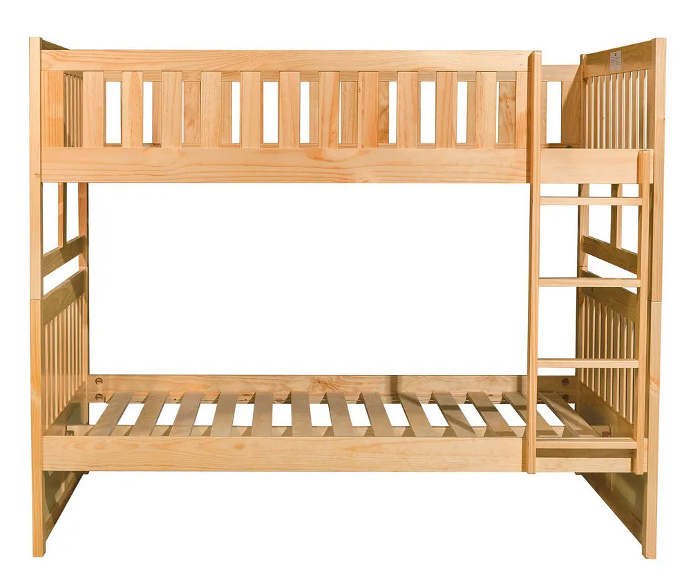 Bartly Natural Wood Full Bunk Bed