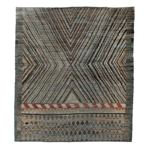 Blue Zameen Transitional Wool Rug- 11'3" x 12'6"