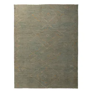 Blue Zameen Transitional Wool Rug- 7'6" x 9'9"