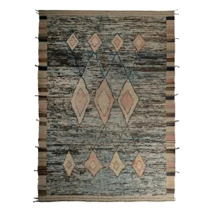 Blue Zameen Transitional Wool Rug- 8'6" x 12'3"