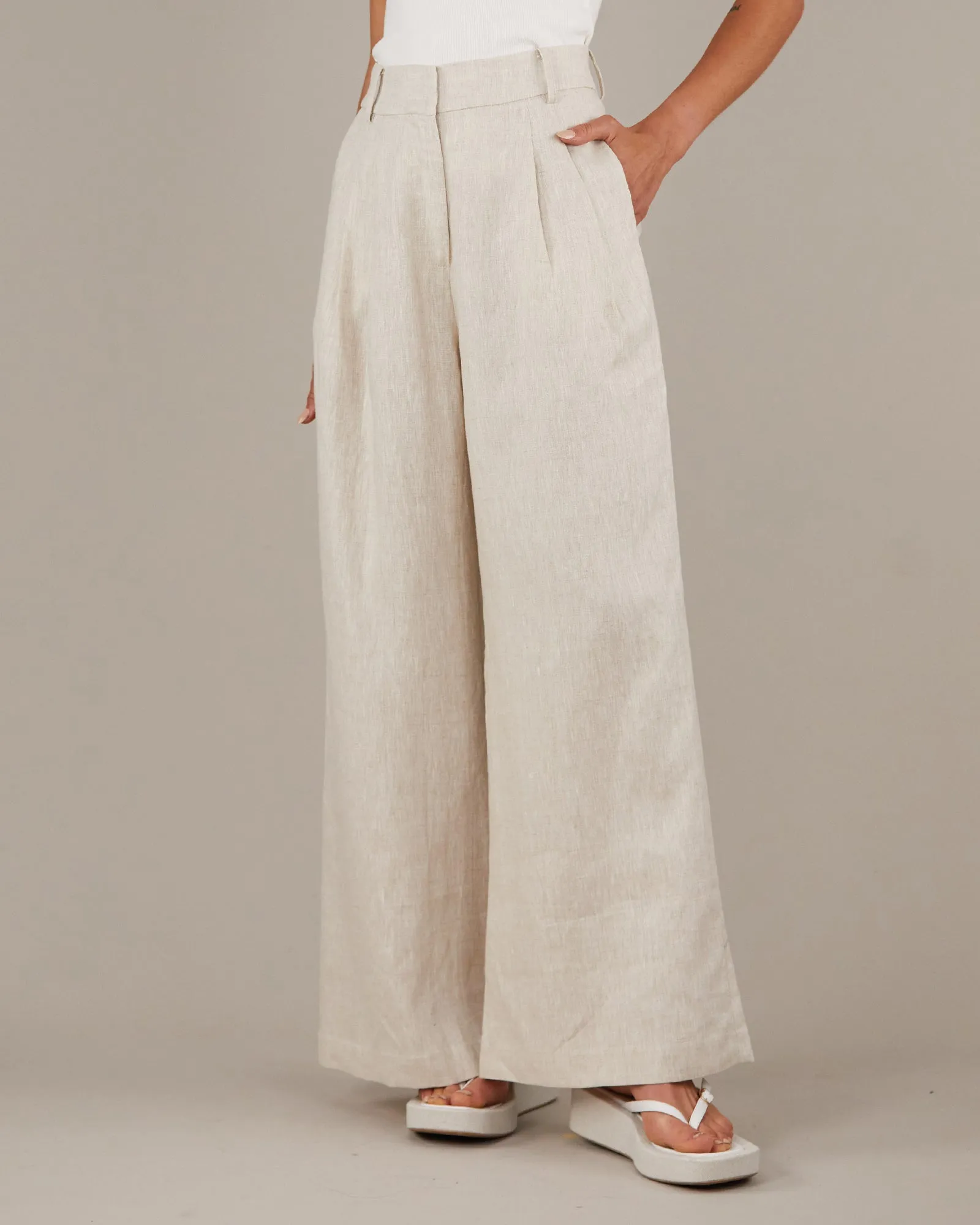 Bridgette Linen Pant - Natural