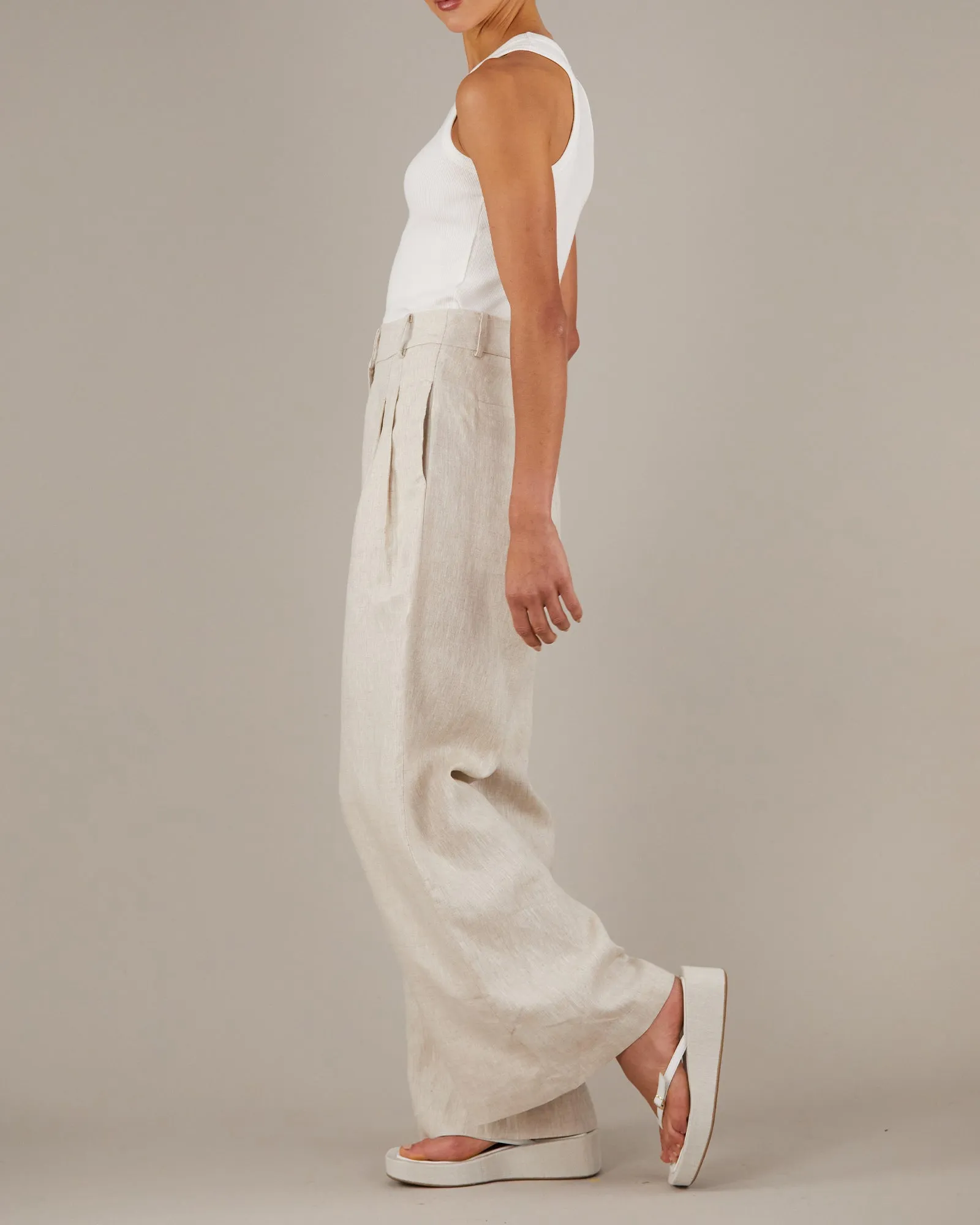 Bridgette Linen Pant - Natural