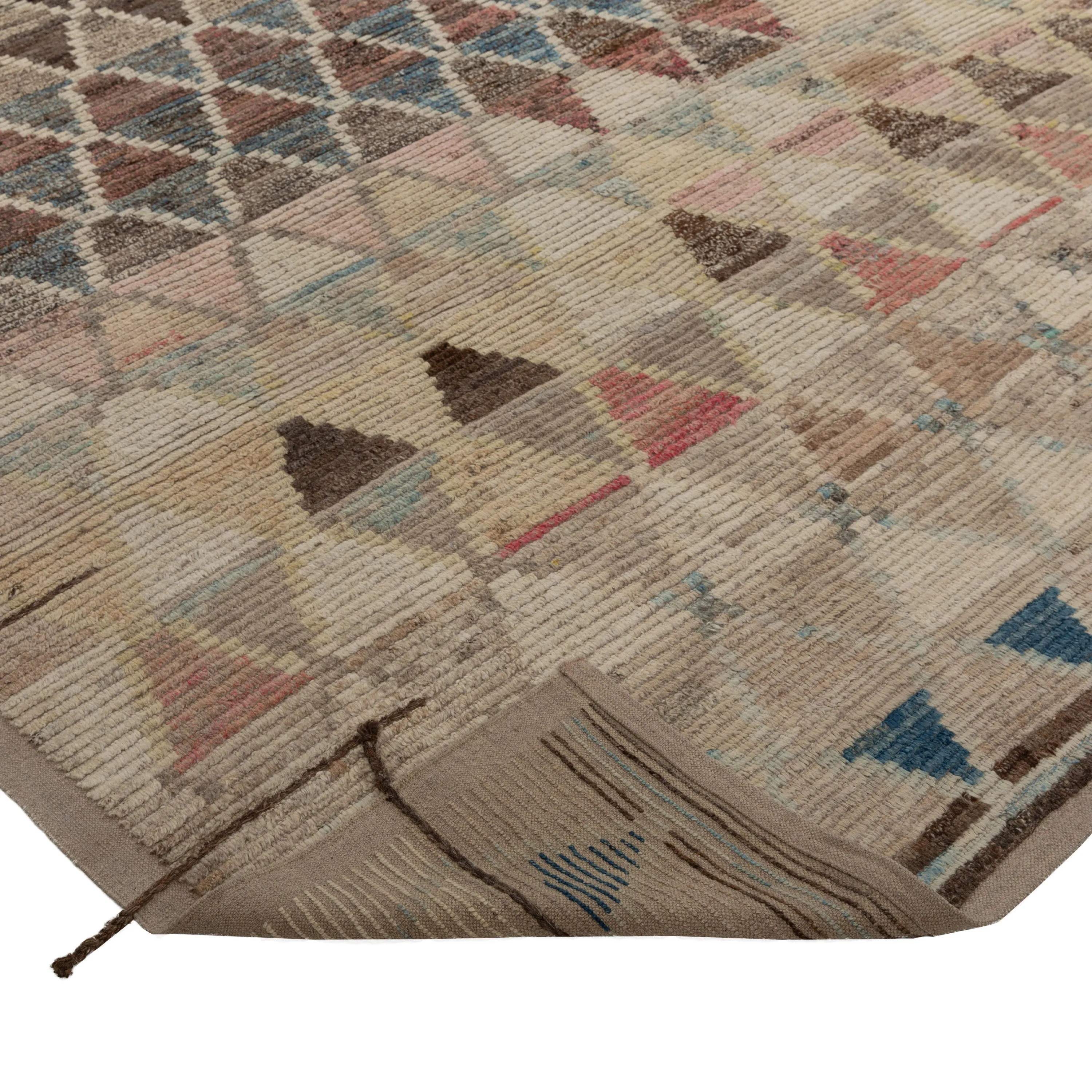 Brown Zameen Transitional Wool Rug- 10'4" x 14'6"