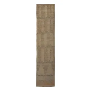 Brown Zameen Transitional Wool Rug - 3' x 13'4"