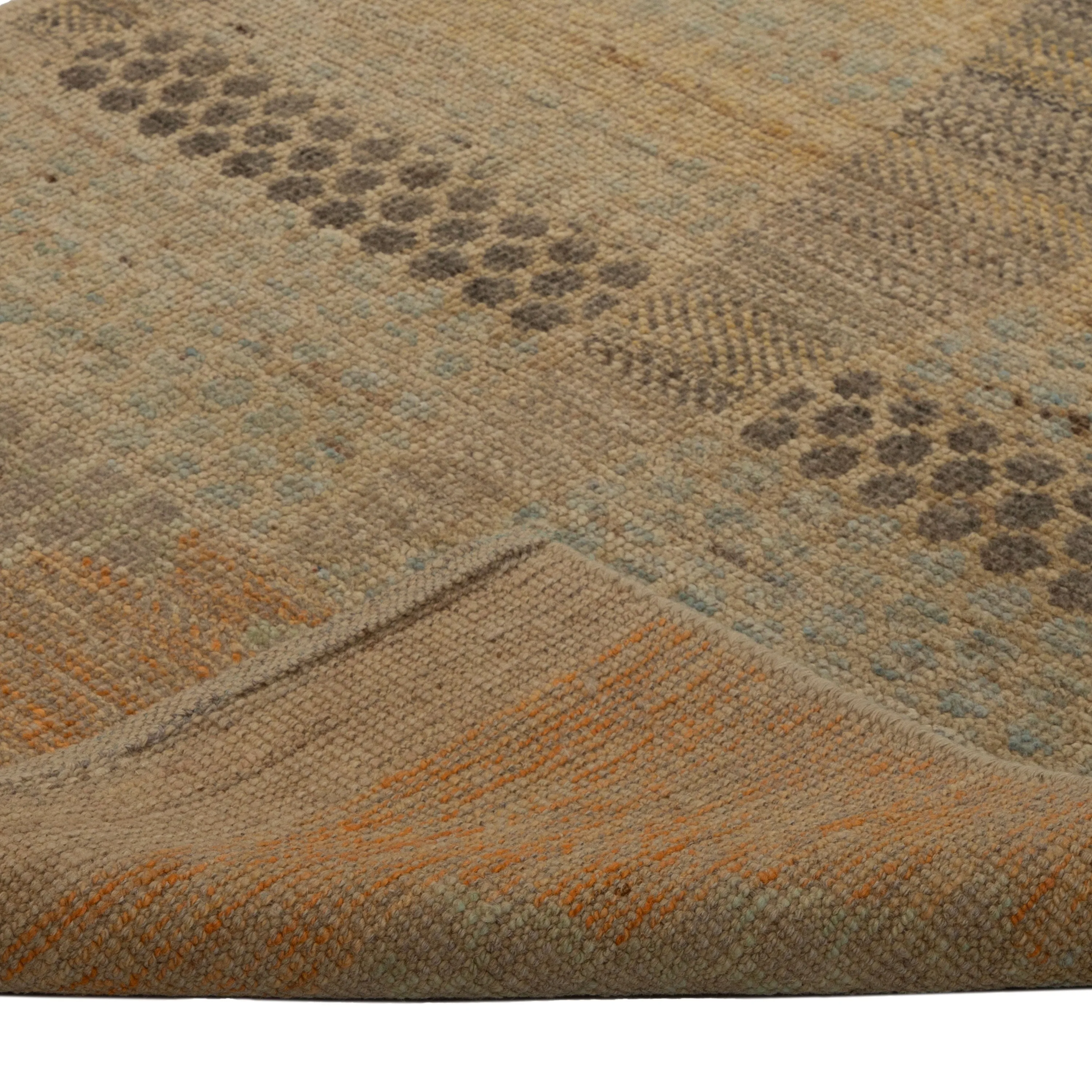 Brown Zameen Transitional Wool Rug - 3' x 13'4"