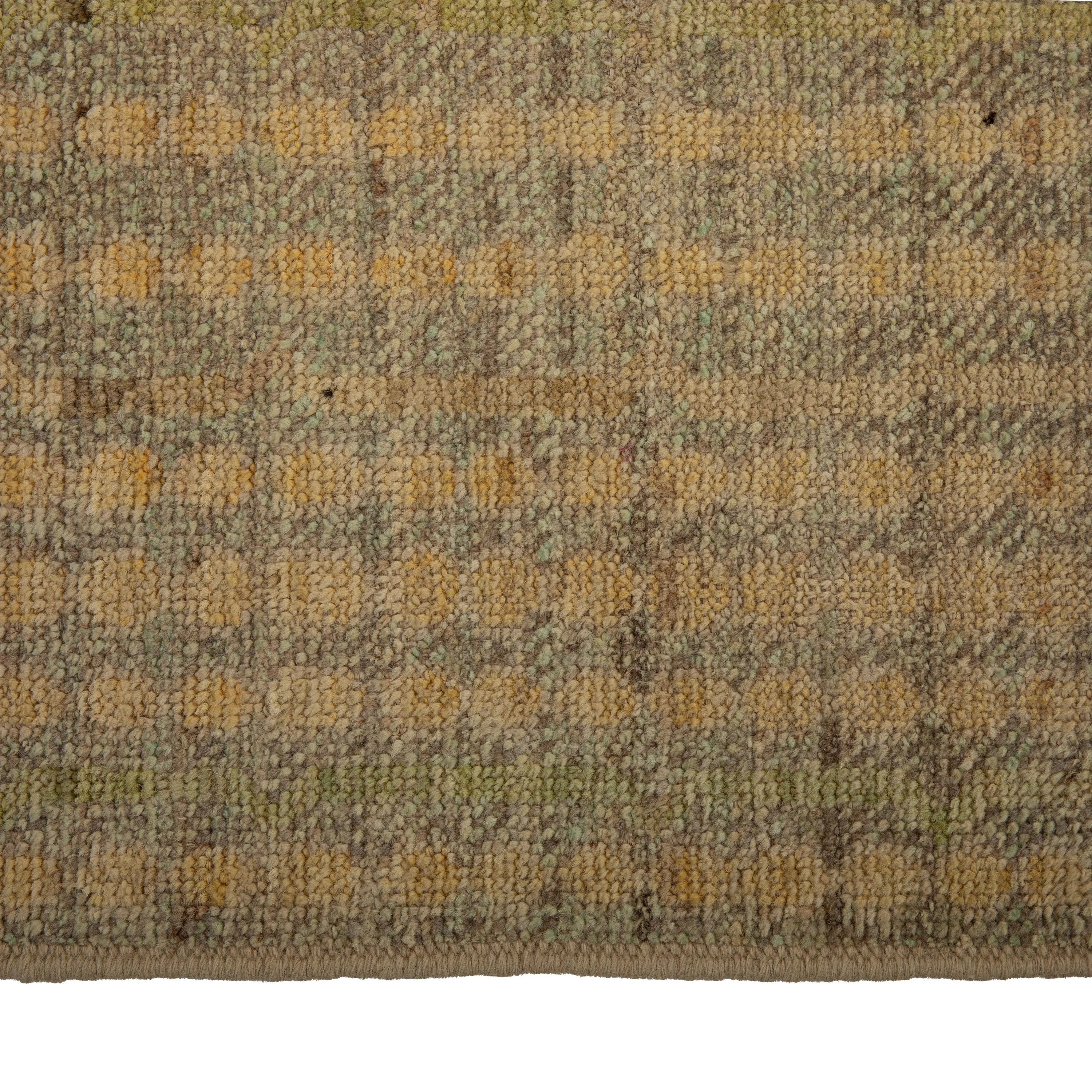 Brown Zameen Transitional Wool Rug - 3' x 13'4"