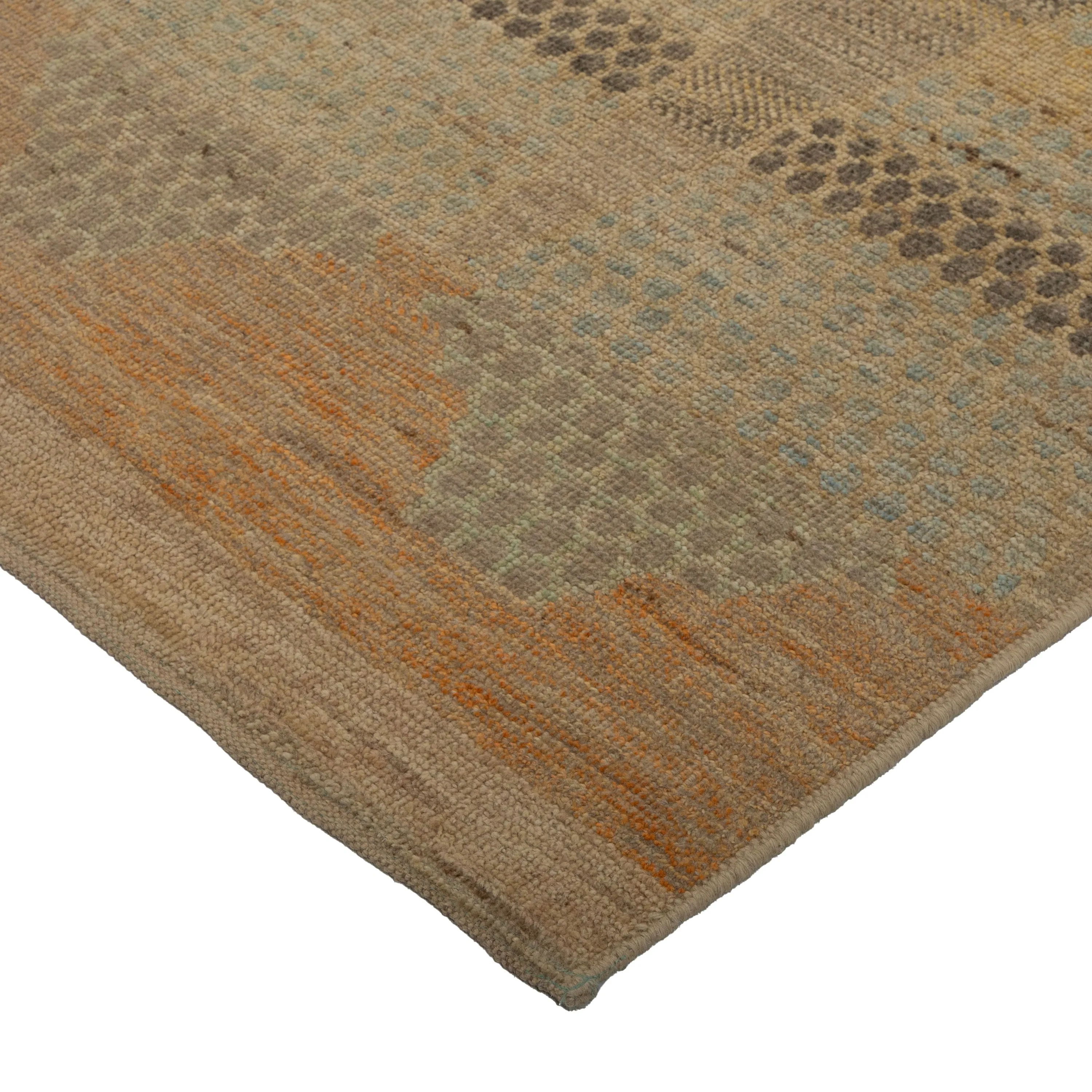 Brown Zameen Transitional Wool Rug - 3' x 13'4"