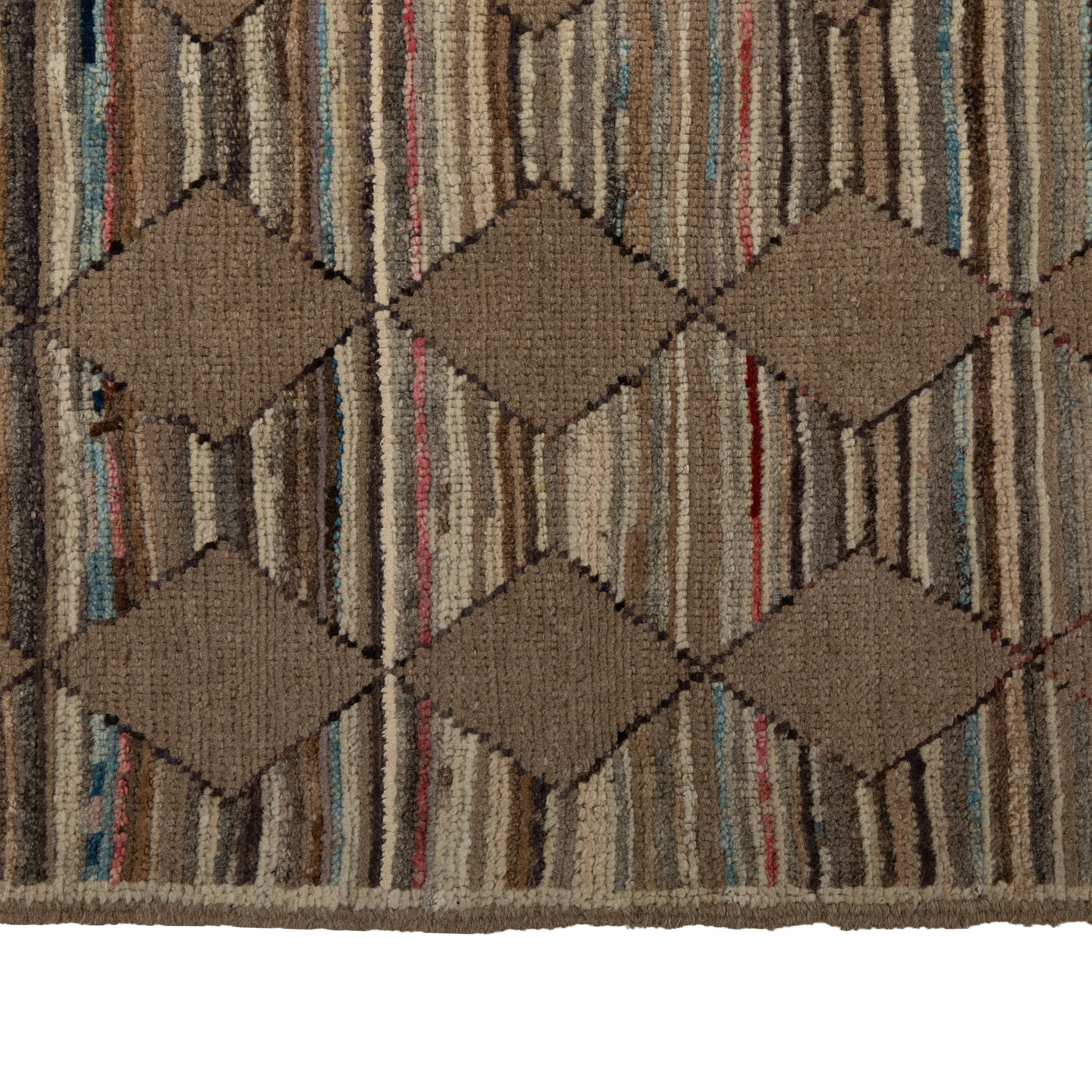 Brown Zameen Transitional Wool Rug - 5'10" x 8'8"