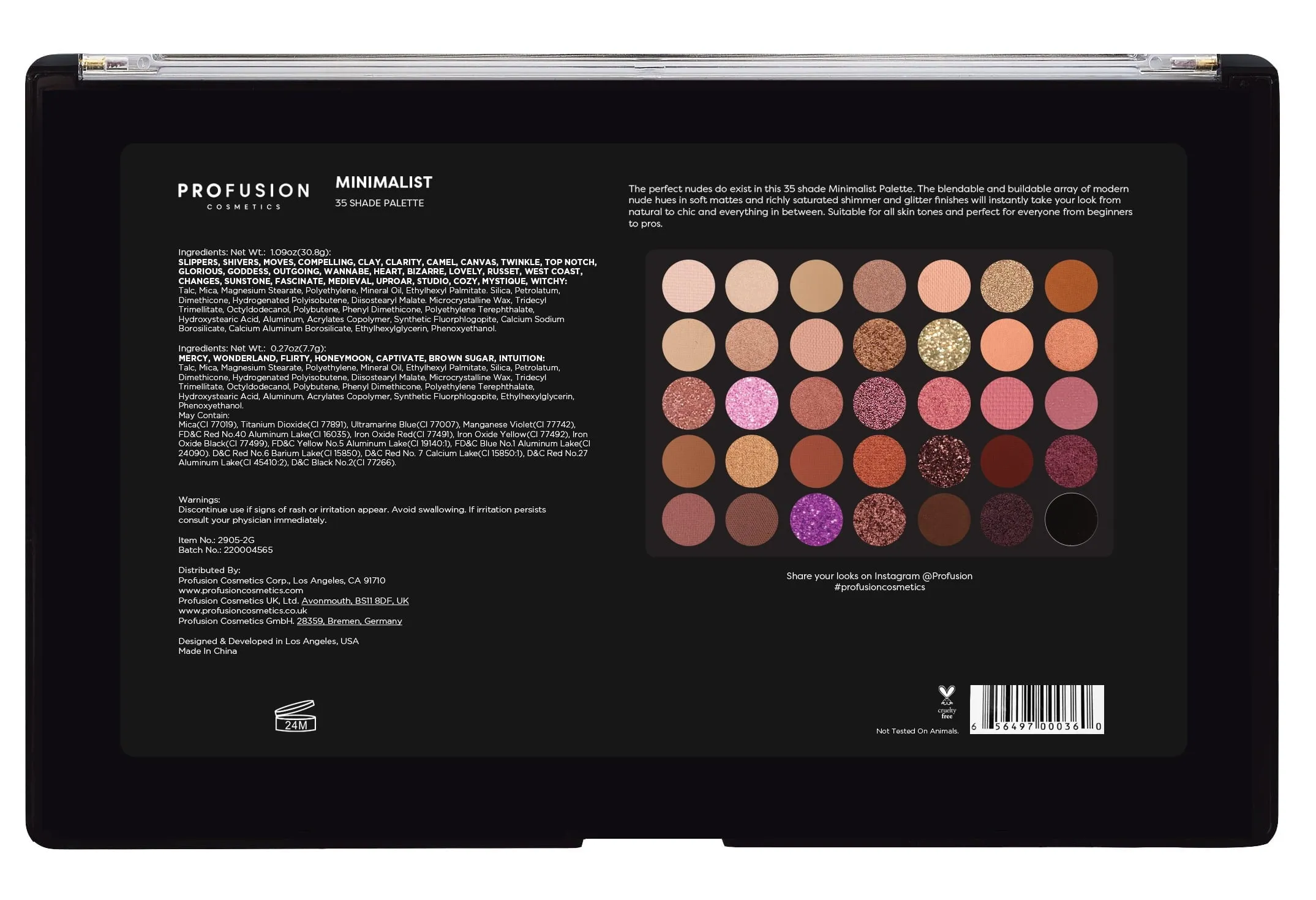 Cosmetics 35 Shade Eyeshadow Palette - Minimalist