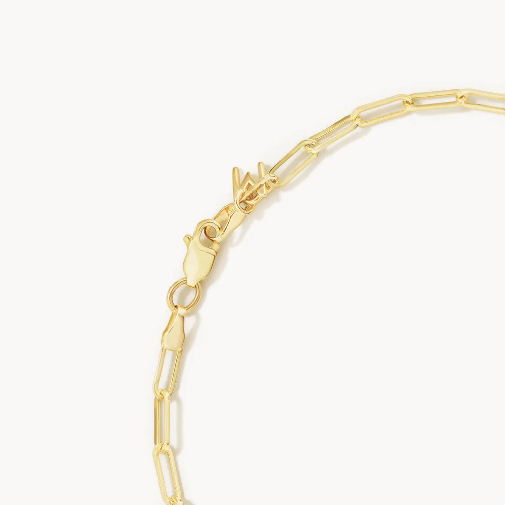 Diamond Paperclip Chain Bracelet in 10k Gold