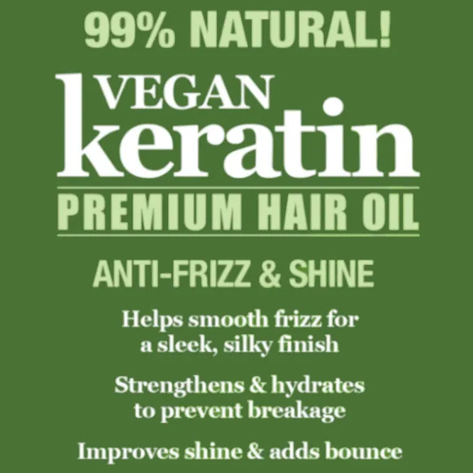 Difeel Vegan Keratin Premium Hair Oil - Anti Frizz & Shine 2.5 oz.