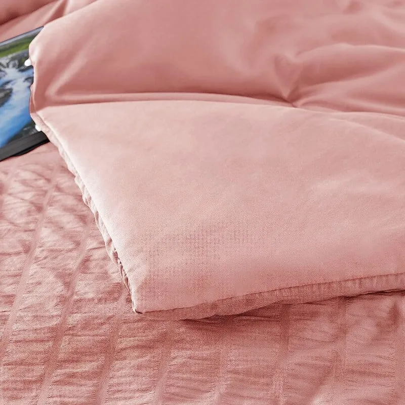 Double bed linen set CozyLux Queen Comforter, 7 pieces, pink