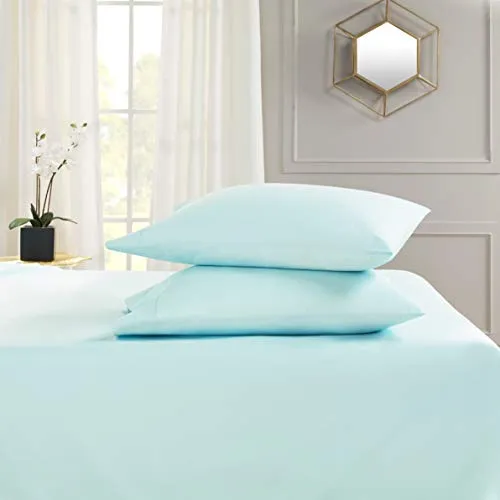 Empyrean Split King Sheets Set - 4 PC Soft Split King Bed Sheets - Double Brushed Microfiber Split King Sheets - Hotel Luxury Light Baby Blue Bed Sheets Split King Size, with 4 Corner Elastic Straps