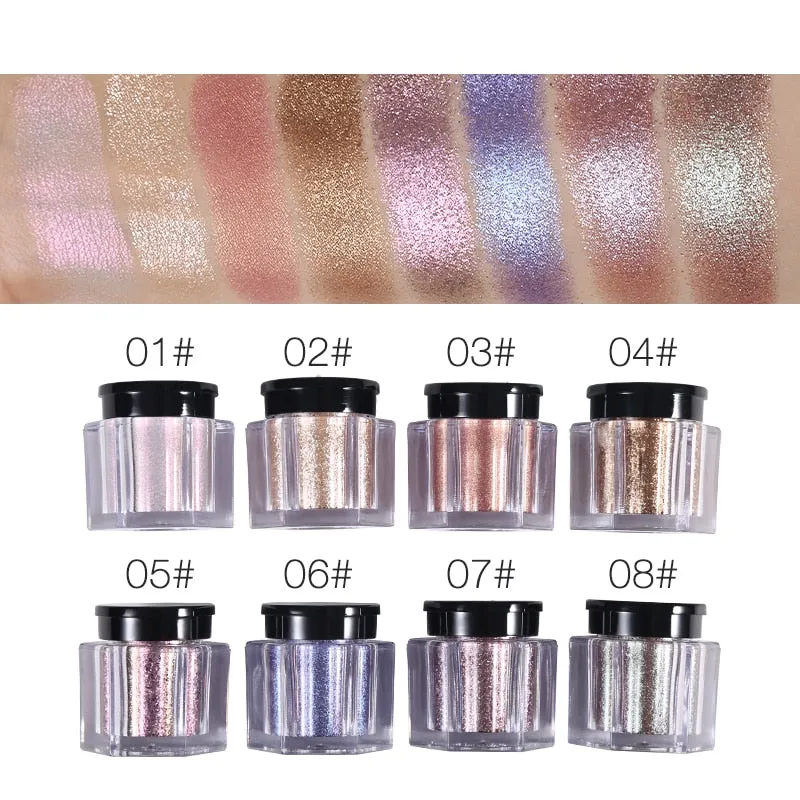 Glitter Eye Shadow 8 Colors Loose Powder Pigments Diamond Shine Eyeshadow Waterproof