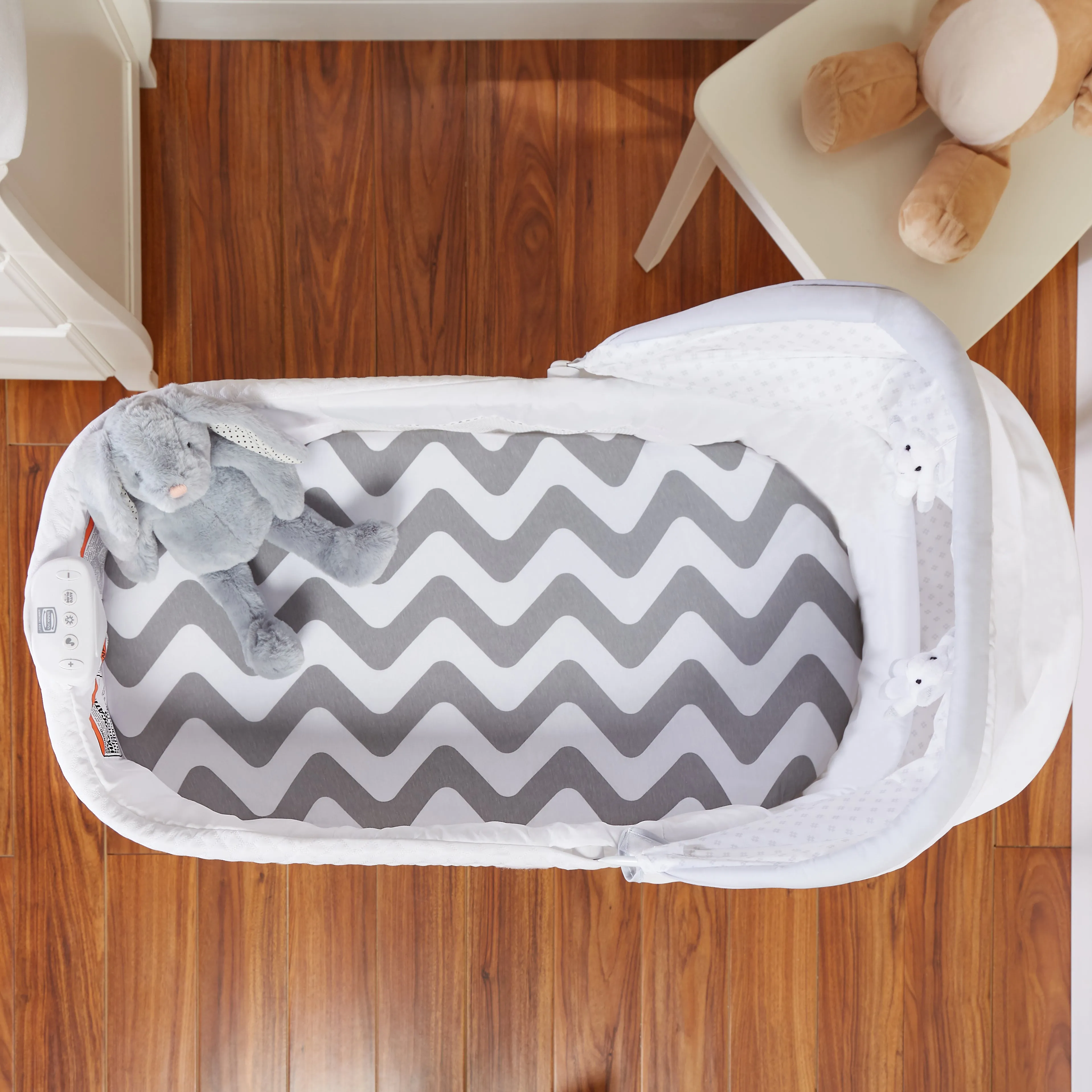 Gray/White Chevron & Moon Stars 2 Pack Bassinet Sheet Set