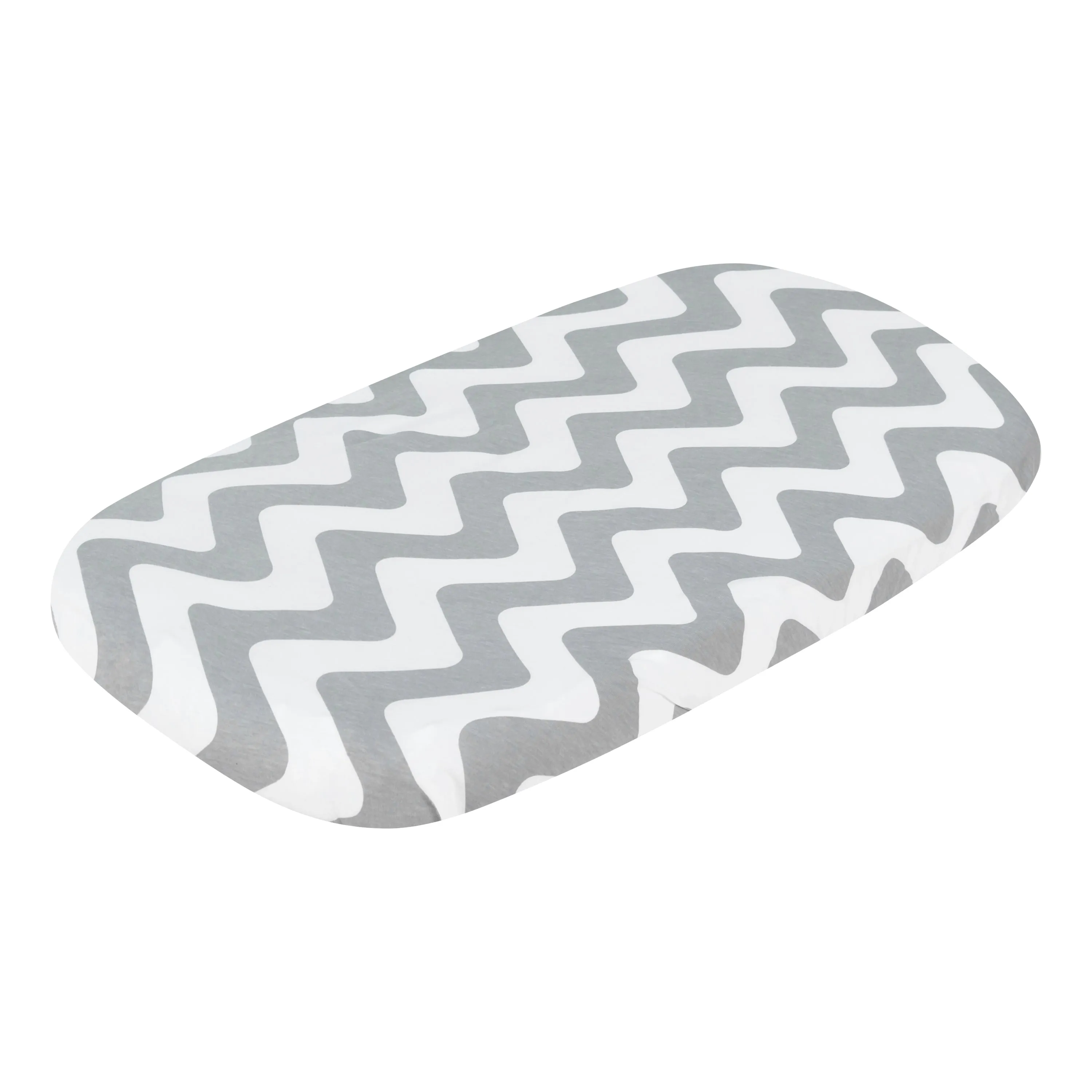 Gray/White Chevron & Moon Stars 2 Pack Bassinet Sheet Set