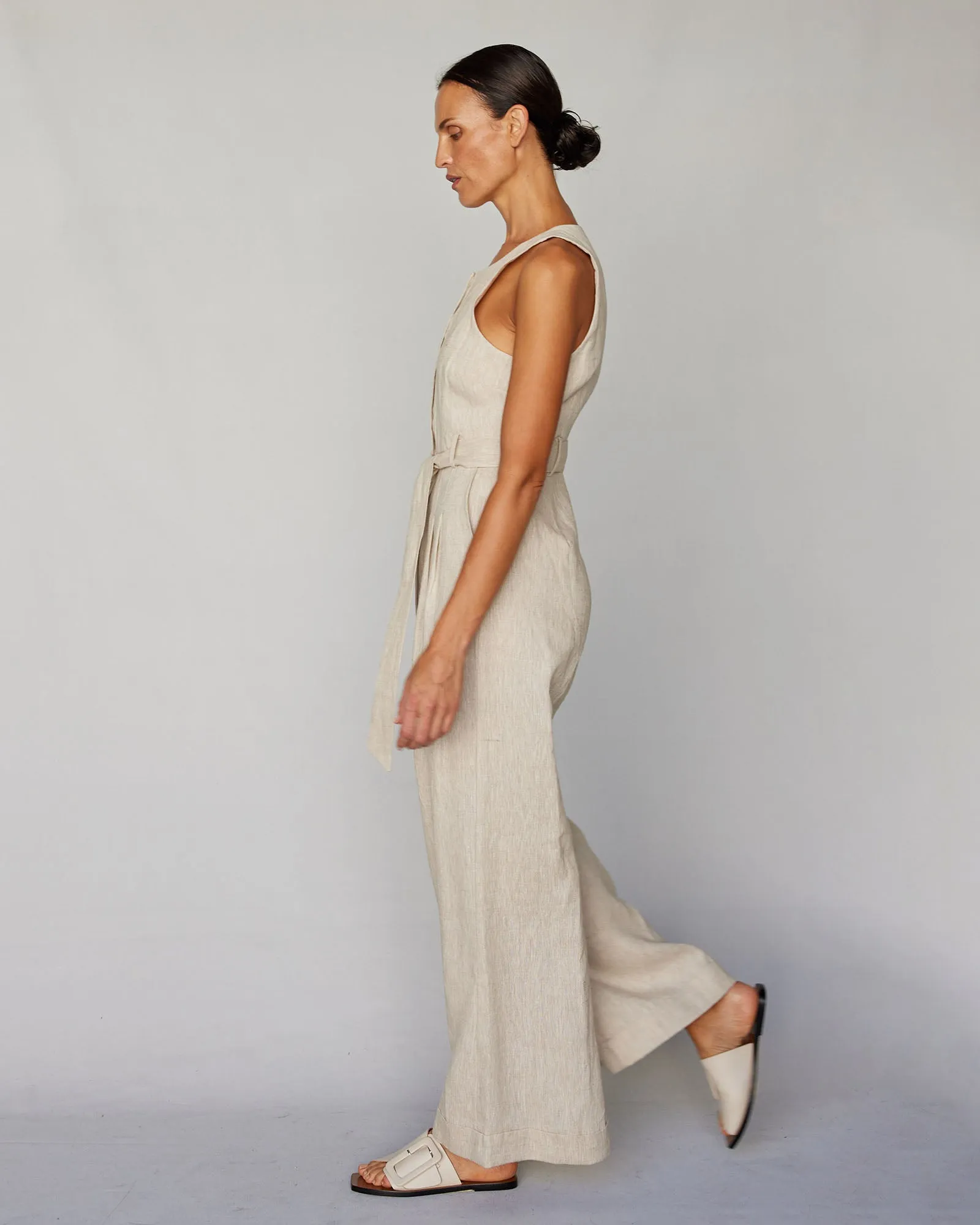 Imari Linen Jumpsuit - Natural