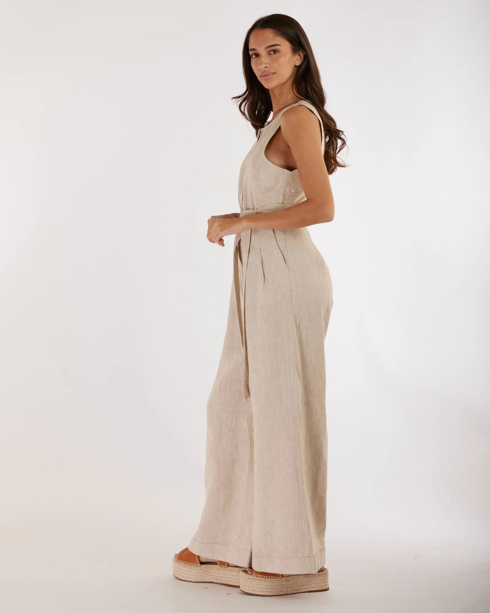 Imari Linen Jumpsuit - Natural