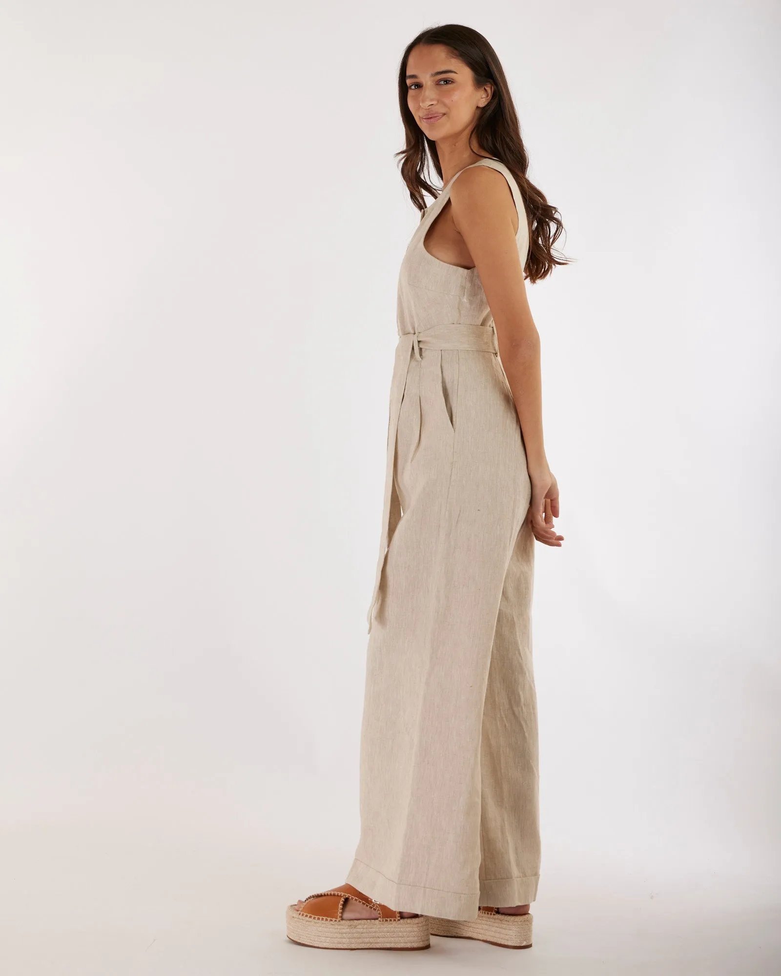 Imari Linen Jumpsuit - Natural