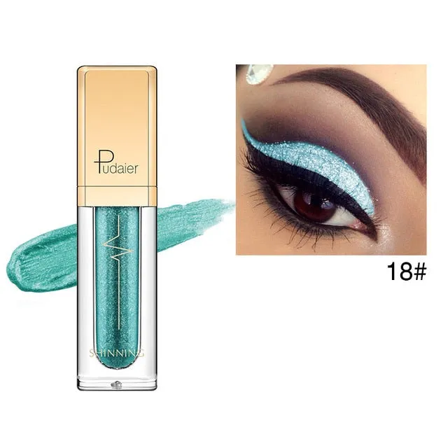 Liquid Eyeshadow Waterproof Glitter Pigments Gel Eye Shadow Cream 18 Colors