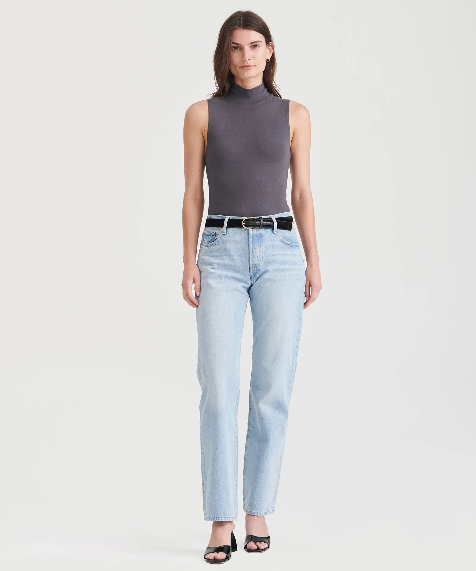 Modal Cashmere Sleeveless Mockneck Bodysuit