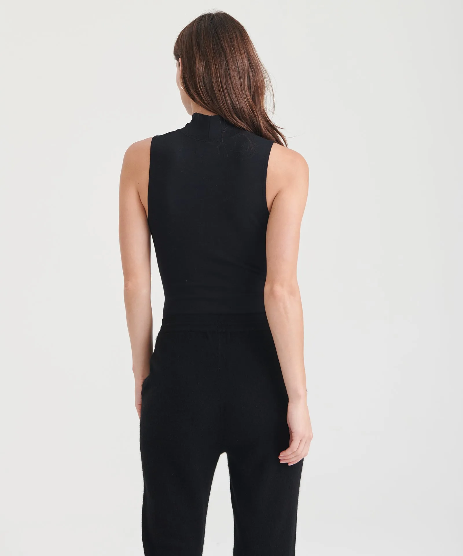 Modal Cashmere Sleeveless Mockneck Bodysuit