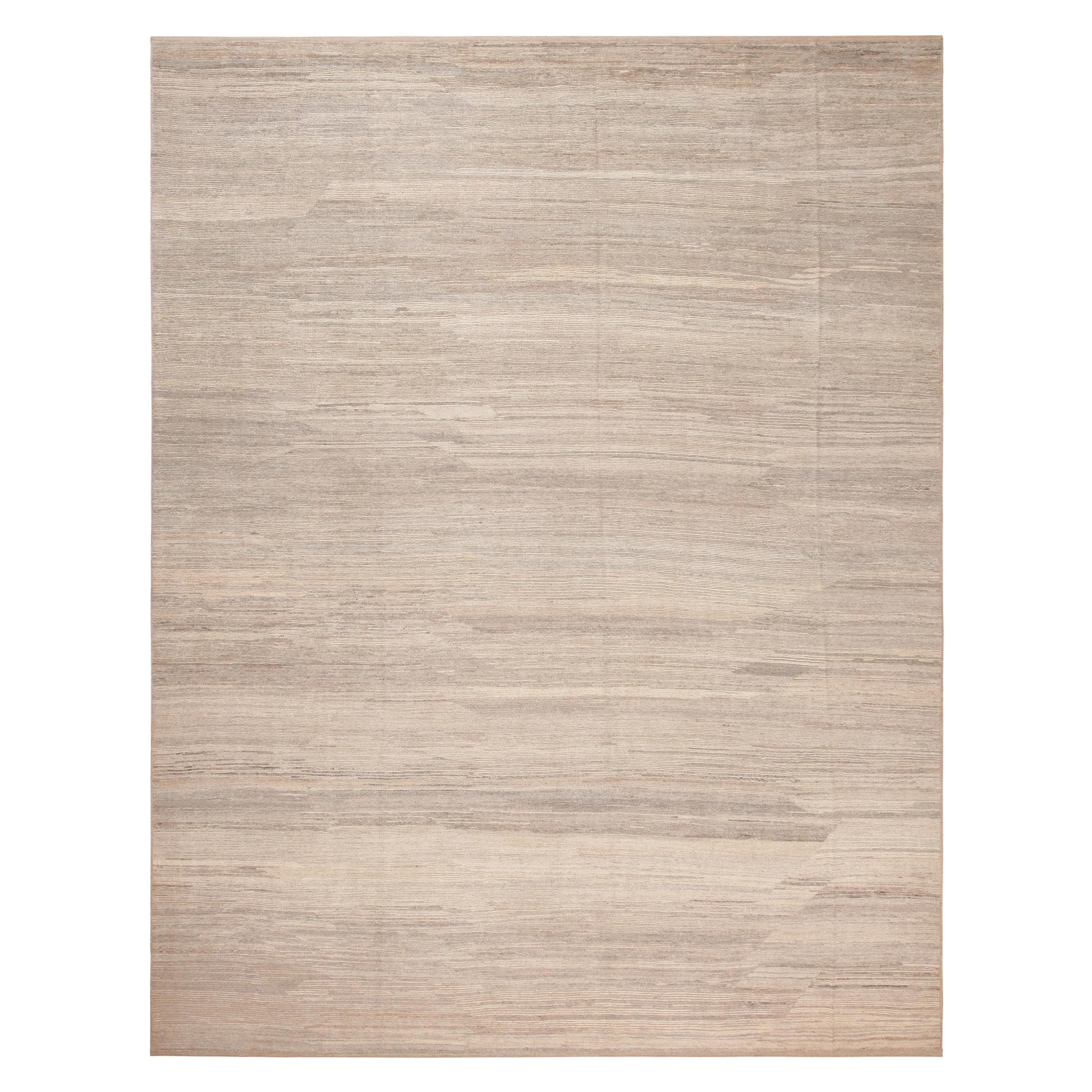 Natural Zameen Modern Wool Rug - 12' x 15'5"