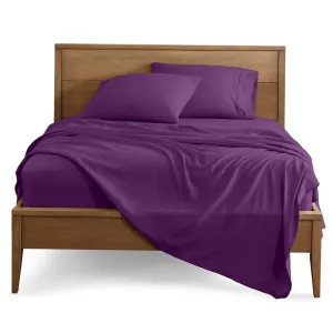 Queen , Plum : Premium 1800 Ultra-Soft Microfiber Collection Queen Sheet Set, Hypoallergenic, Easy Care, Wrinkle Resistant, Deep Pocket (Queen, Plum)