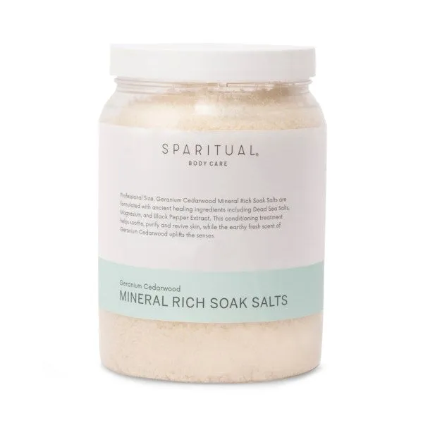 Sparitual Geranium Cedarwood Mineral Rich Soak Salts 1892ML - PRO SIZE