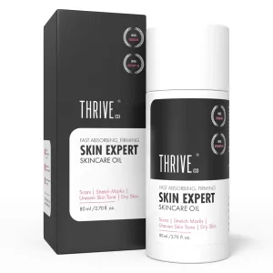 ThriveCo Skin Expert Skincare Oil For Face & Body | Fades Scars & Stretch Marks, Hydrates Dry Skin, Restores Skin Elasticity & Evens Skin Tone (80ml)