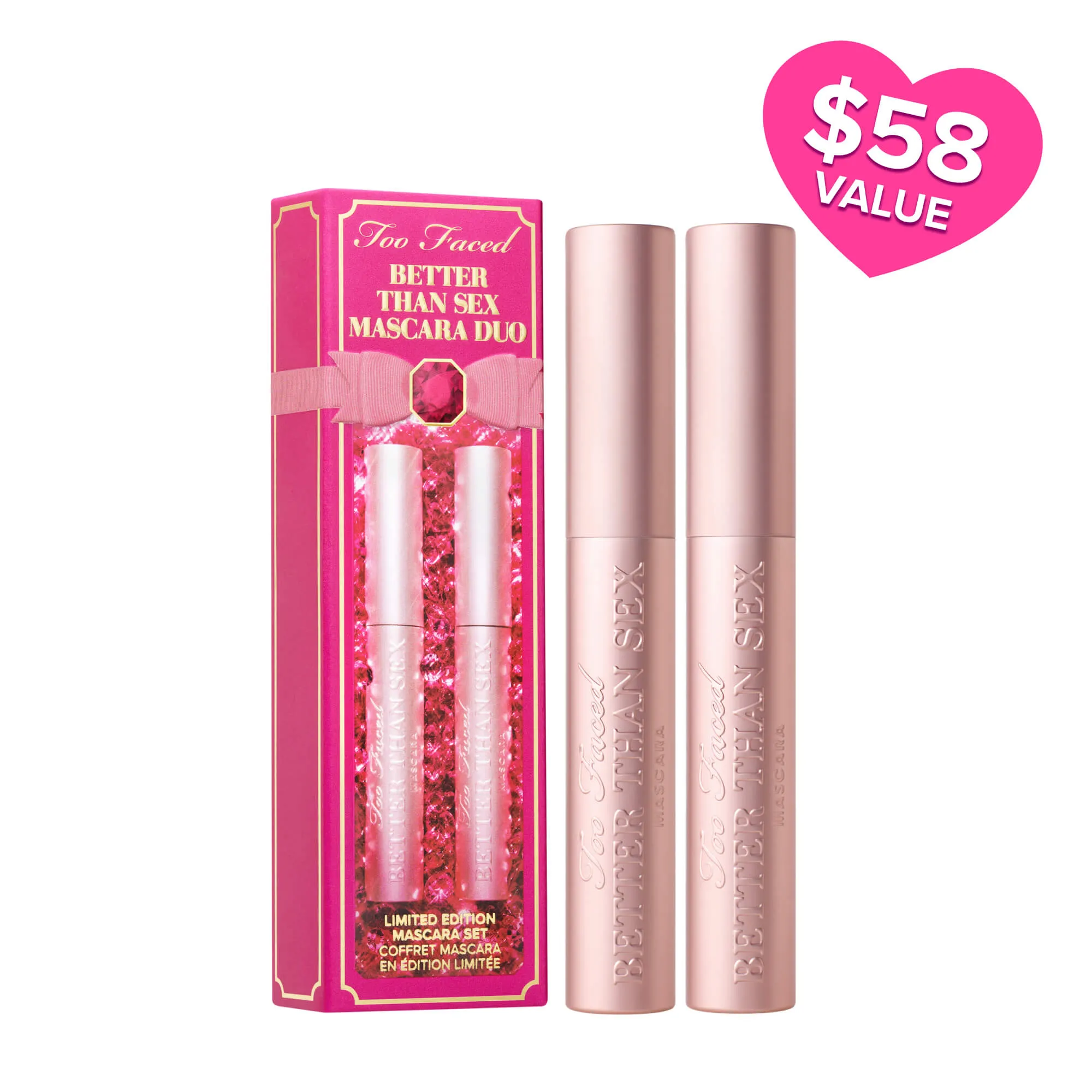 TOO FACED Better Than Sex Mascara Duo Limited Edition Ready-To-Gift Holiday Set