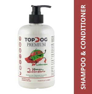 TopDog Premium Watermelon 2 in 1 Shampoo and Conditioner for Dogs and Cats