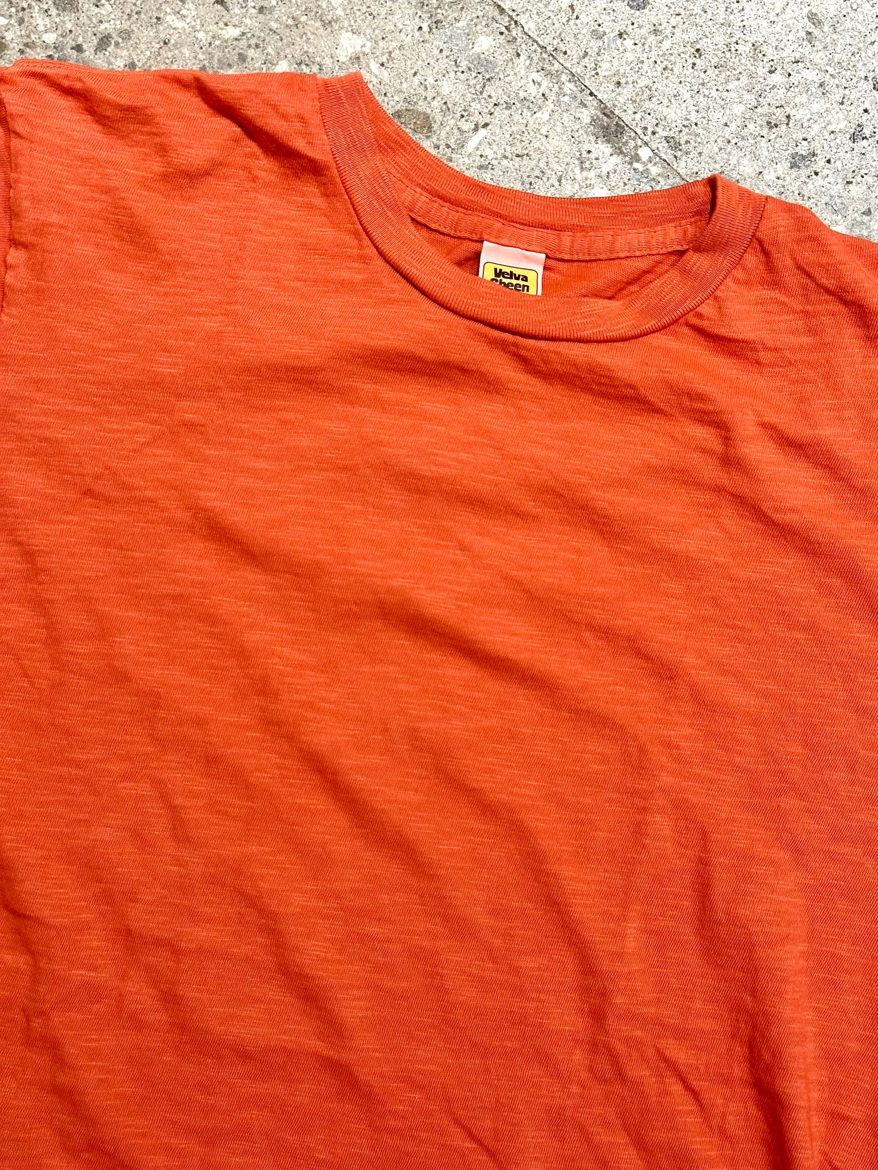 Velva Sheen Deep Orange Rolled T-Shirt