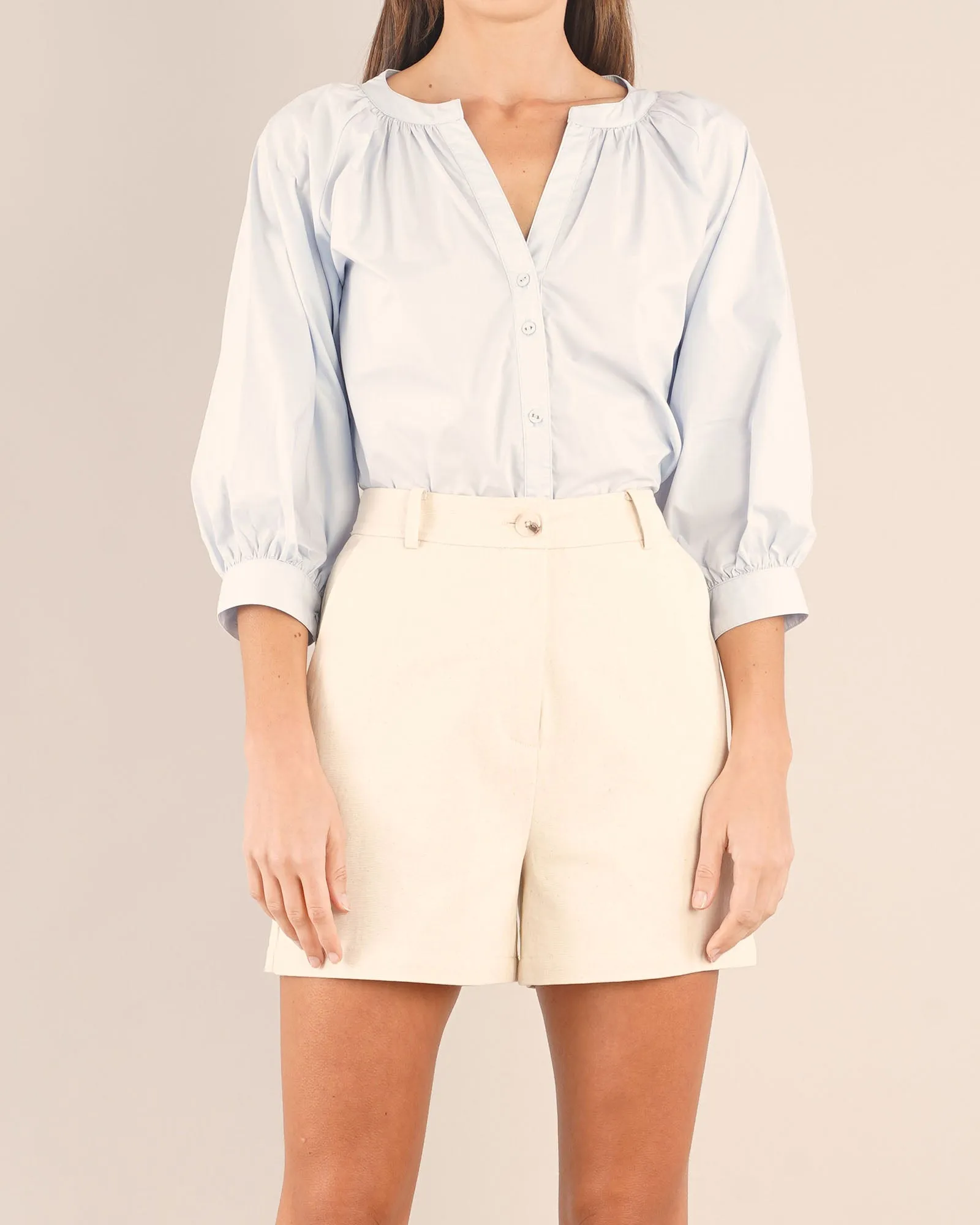 Zadie Poplin Top - Powder Blue