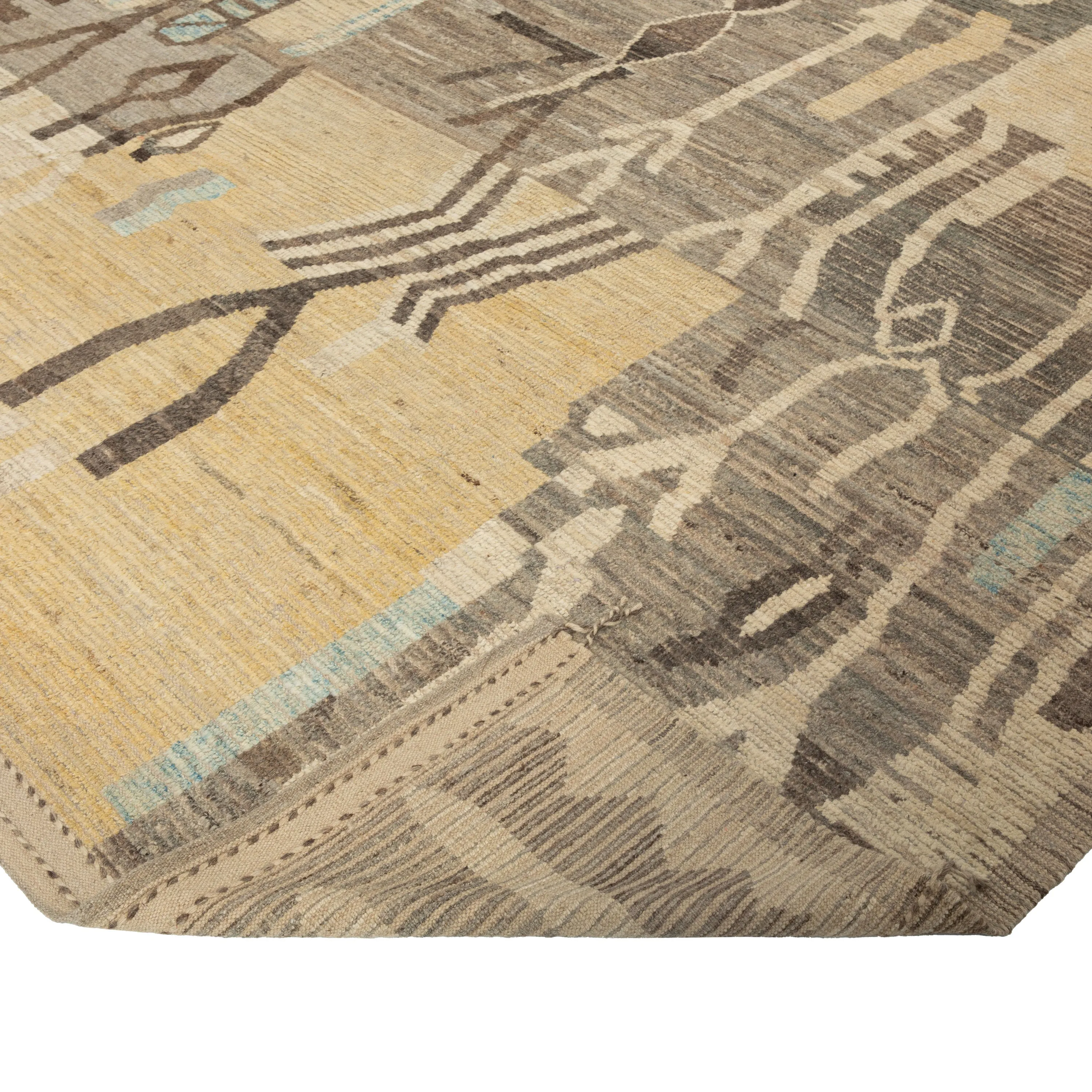 Zameen Patterned Modern Wool Rug - 8'4" x 10'2"