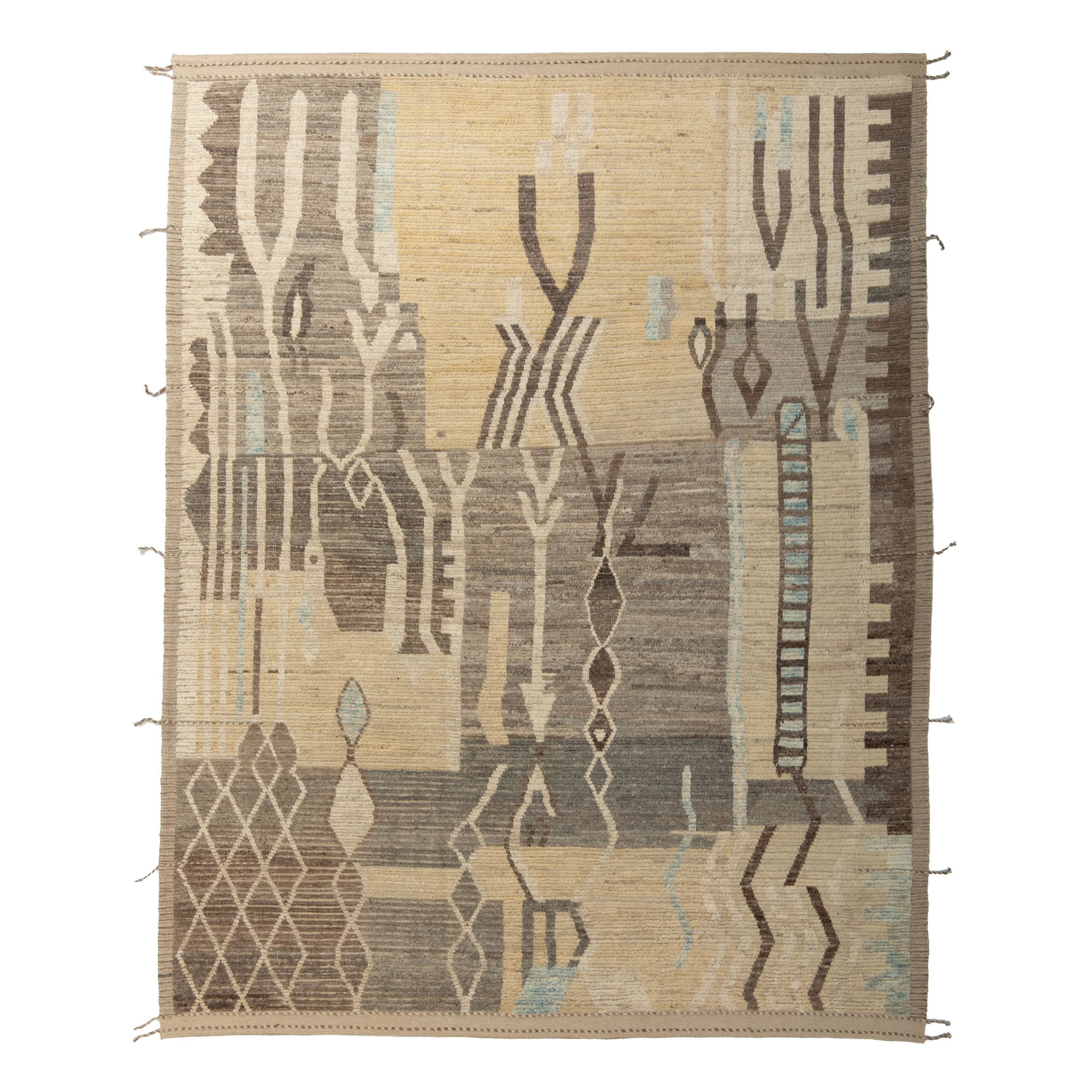 Zameen Patterned Modern Wool Rug - 8'4" x 10'2"